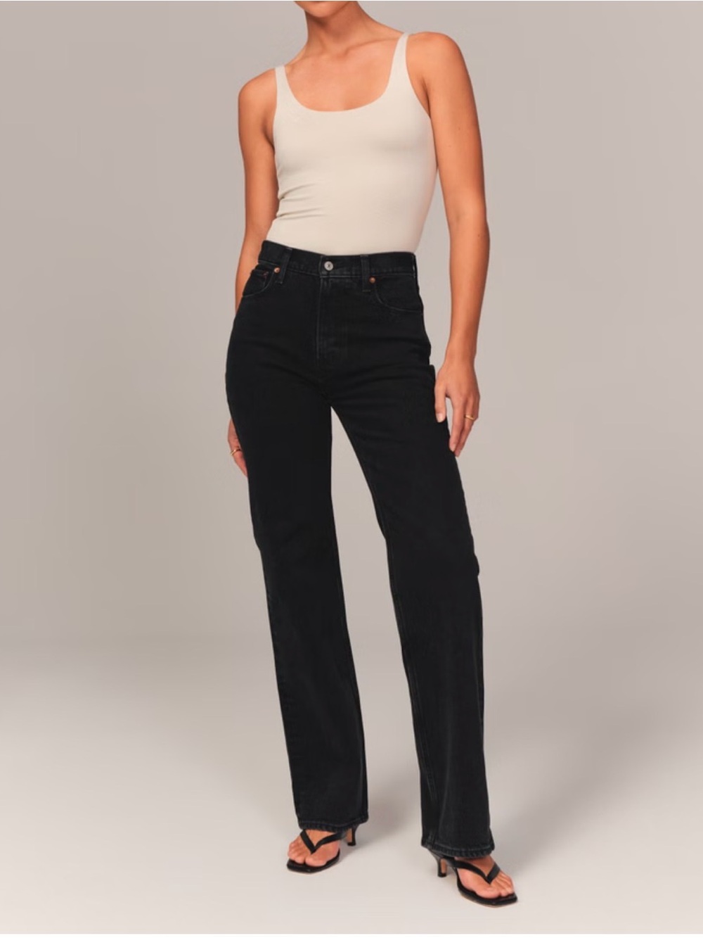 Abercrombie & Fitch The 90s Relaxed Jean High Rise Black Sz 25/0R